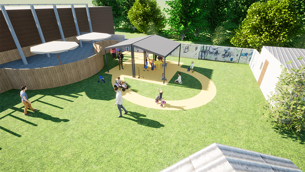 projet 3d twinmotion aj3m refection cour creche louhans 71 2024